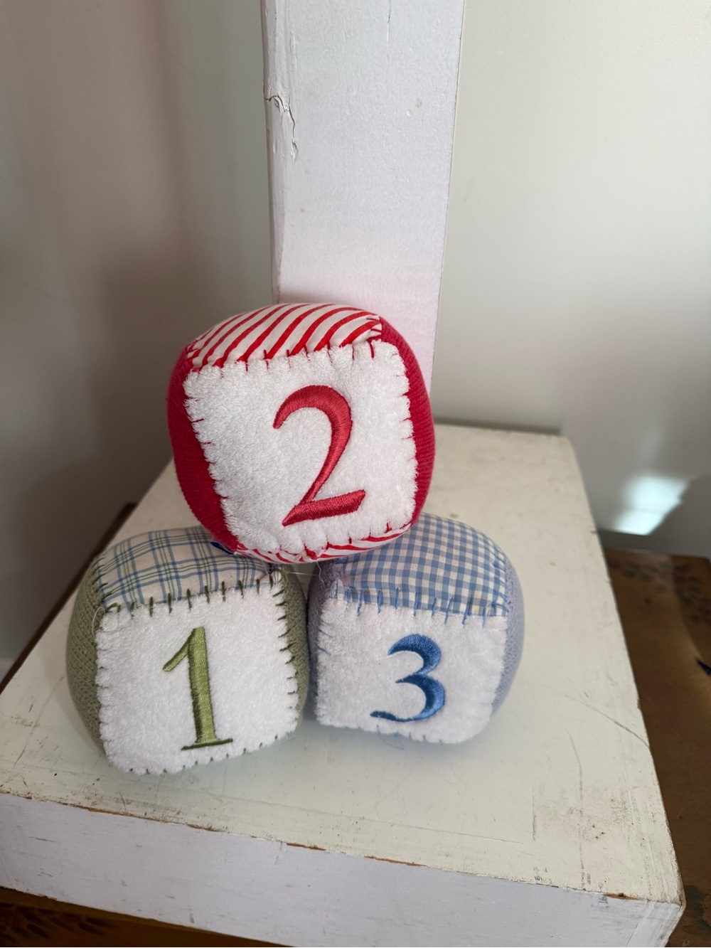 Pottery Barn A B C  1 2 3  Plush Blocks